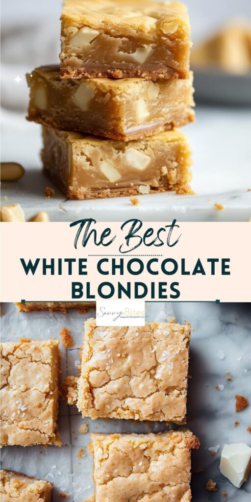 White Chocolate Blondies Recipe (One Bowl) - Savvy Bites