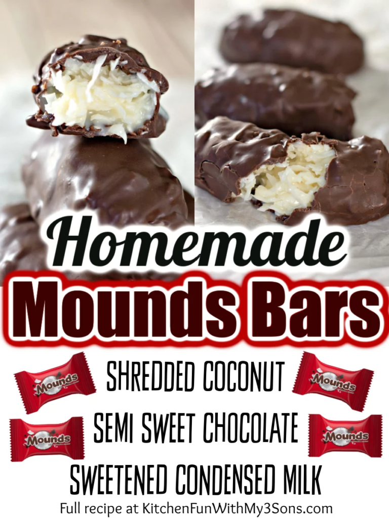 Homemade Mounds Bars - only 3-ingredients - a delicious coconut filling covered in dark chocolate