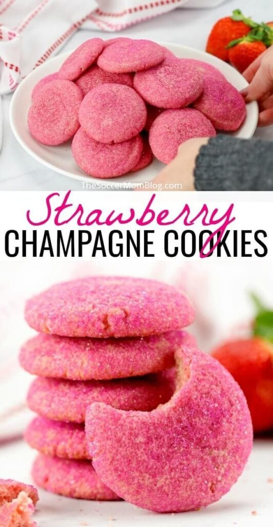 Pink Strawberry Champagne Cookies