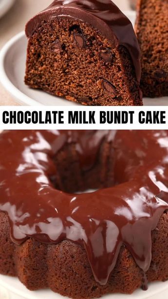 Chocolate Milk Bundt Cake Recipe | With Chocolate Chips and Frosting!