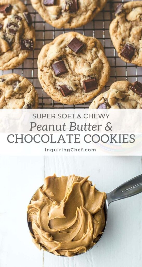 THE BEST Peanut Butter Chocolate Chunk Cookies